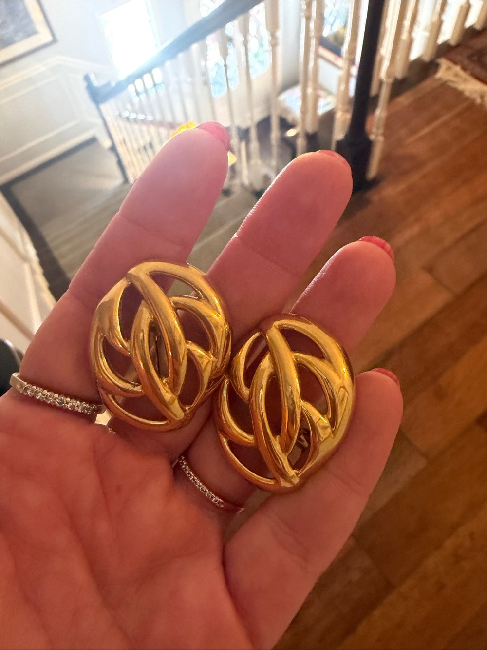 Napier Gold Interlocking Knot Clip-On Earrings